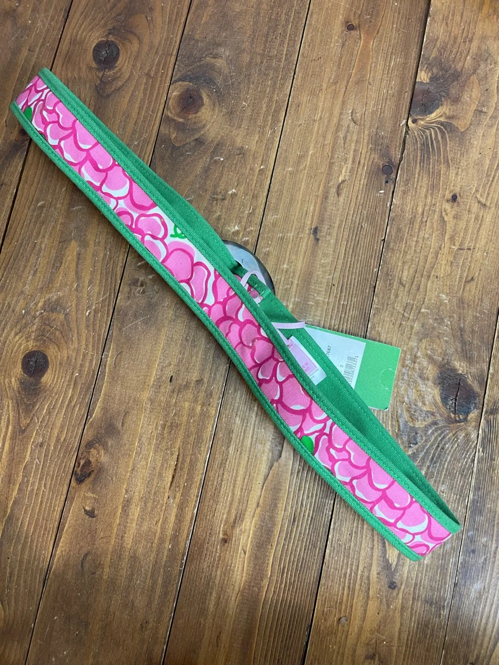 Lilly Pulitzer size small green and pink floral design canvas belt new